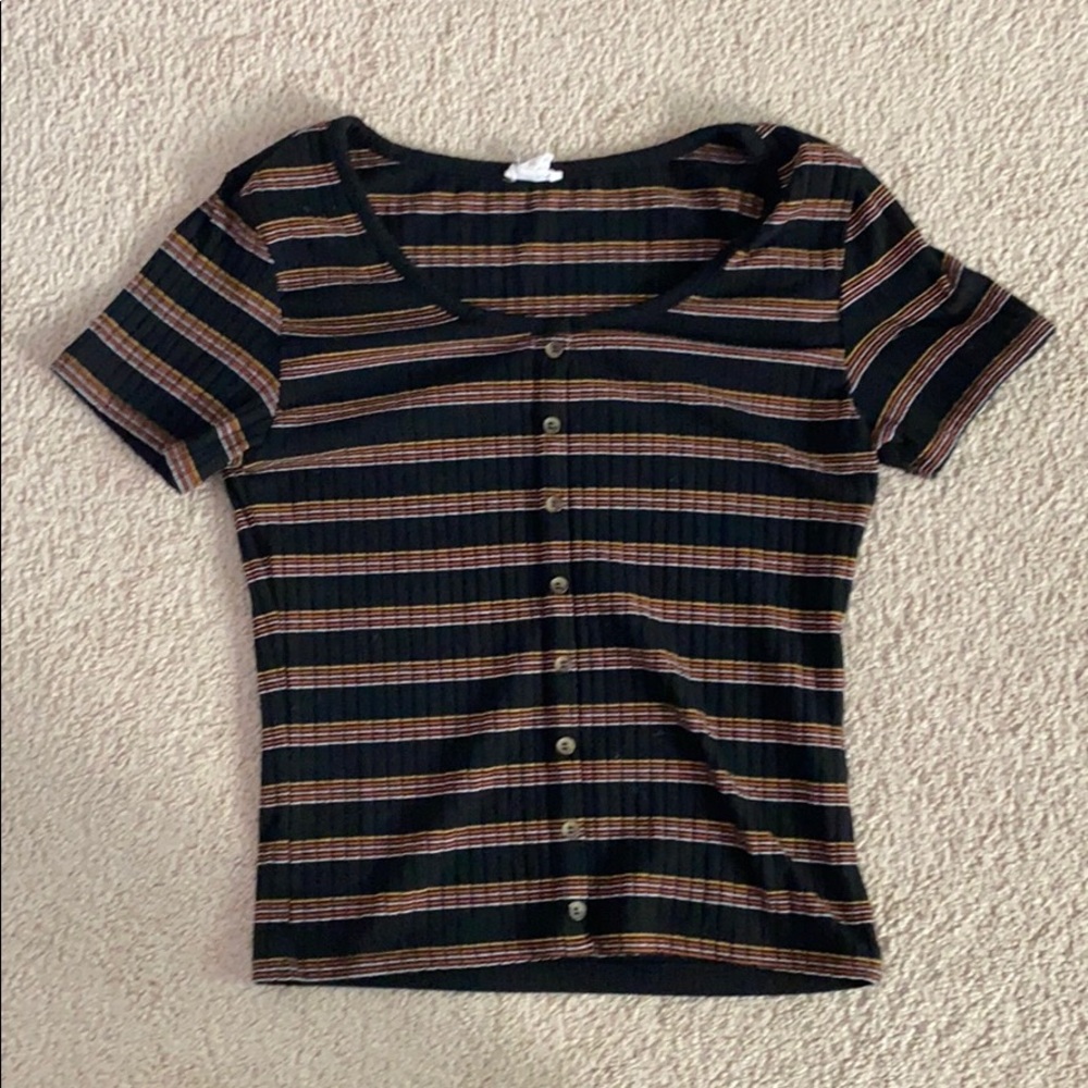 Garage stripped button down shirt